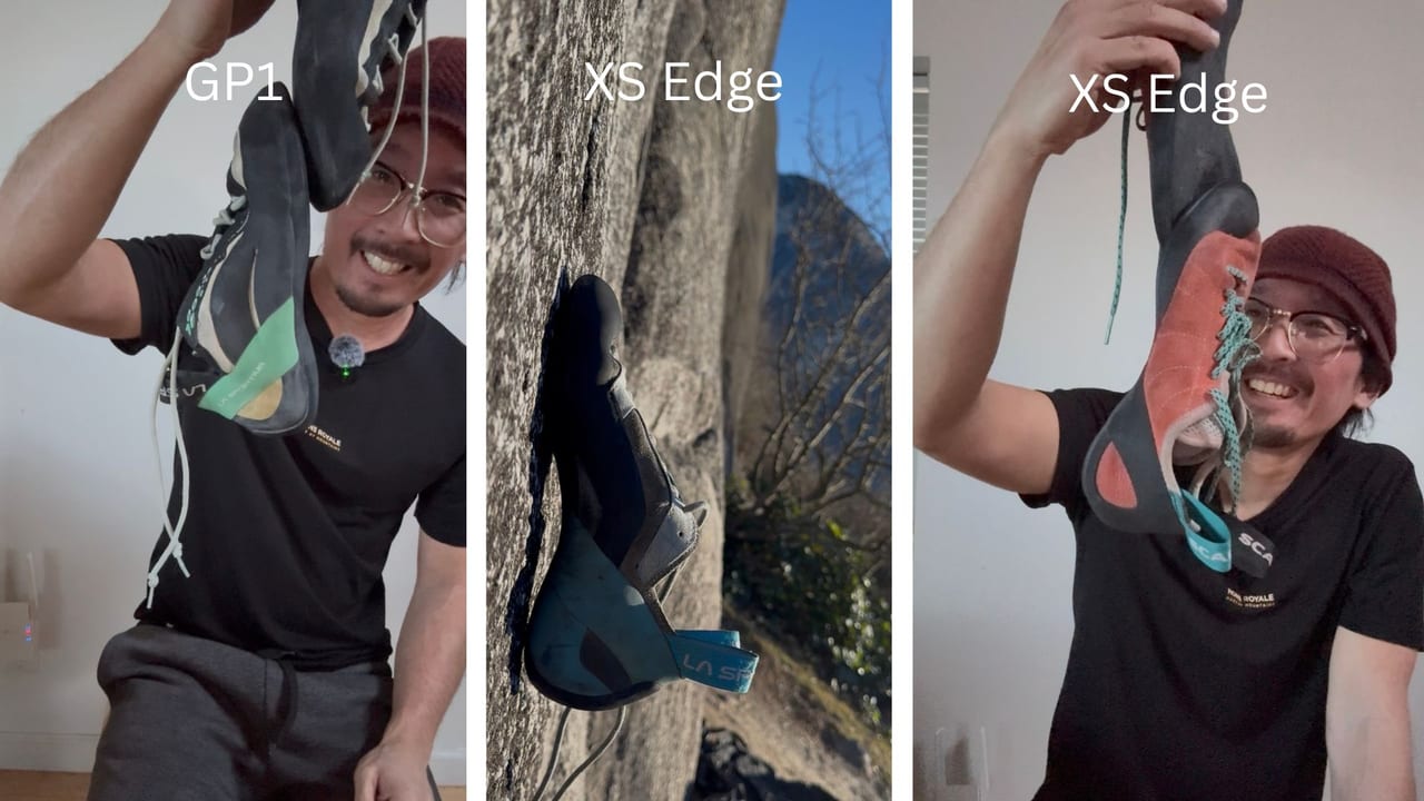 GP1 climbing shoe rubber comparison test