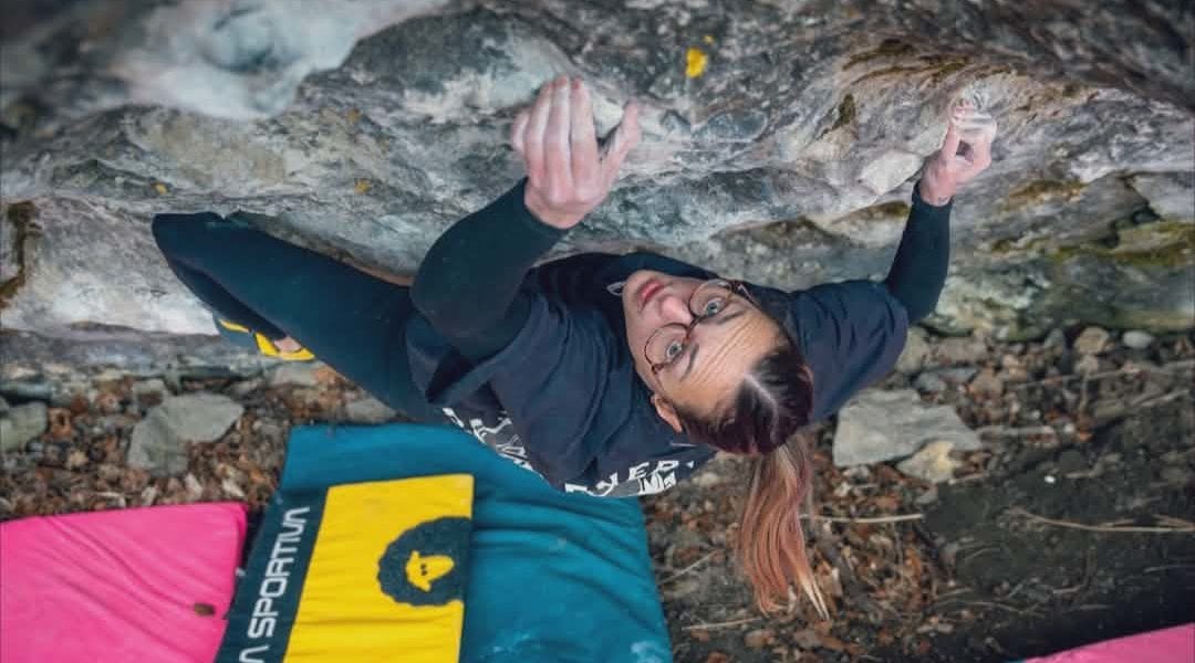 Jane Švecová on the first ascent of Tokyo Drift 8C
