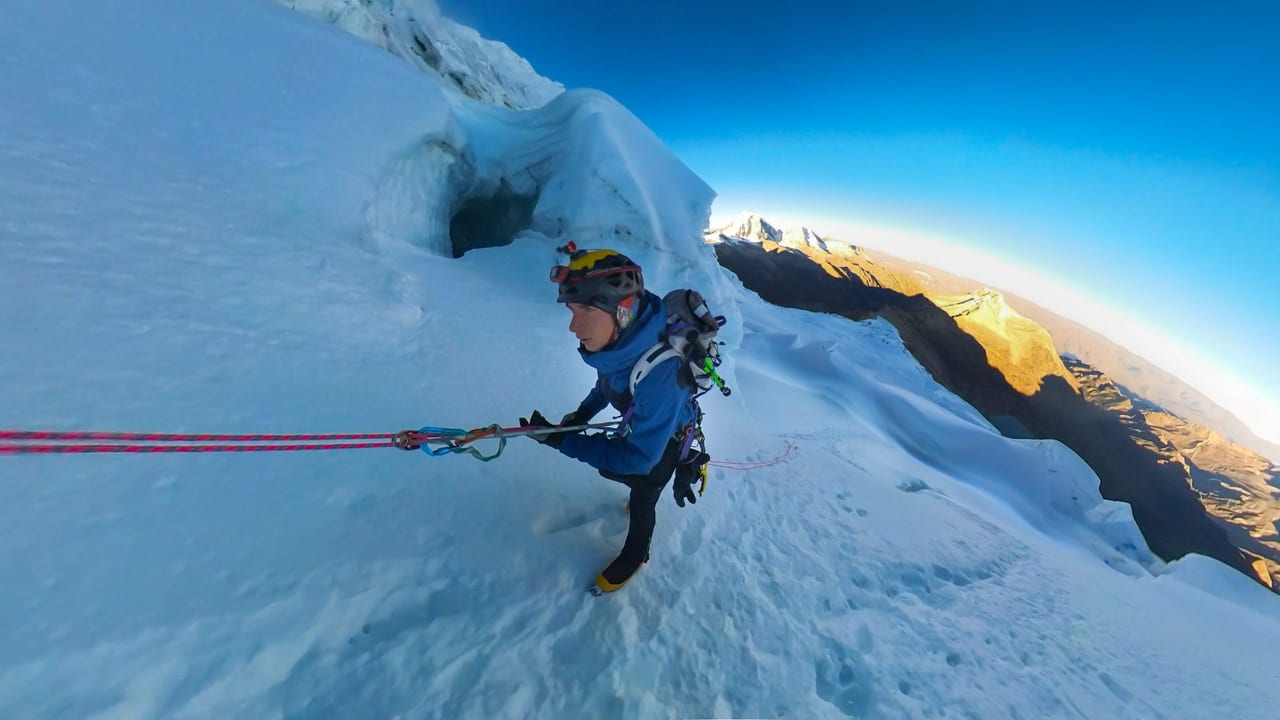 Oliver Kaspar on a solo ascent of Tocllaraju in Peru
