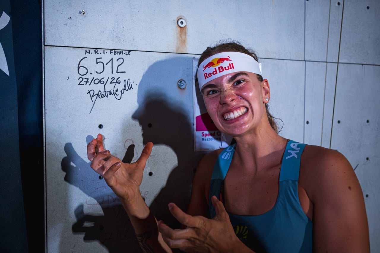 Beatrice Colli setting a new Italian speed record at 6.51 seconds