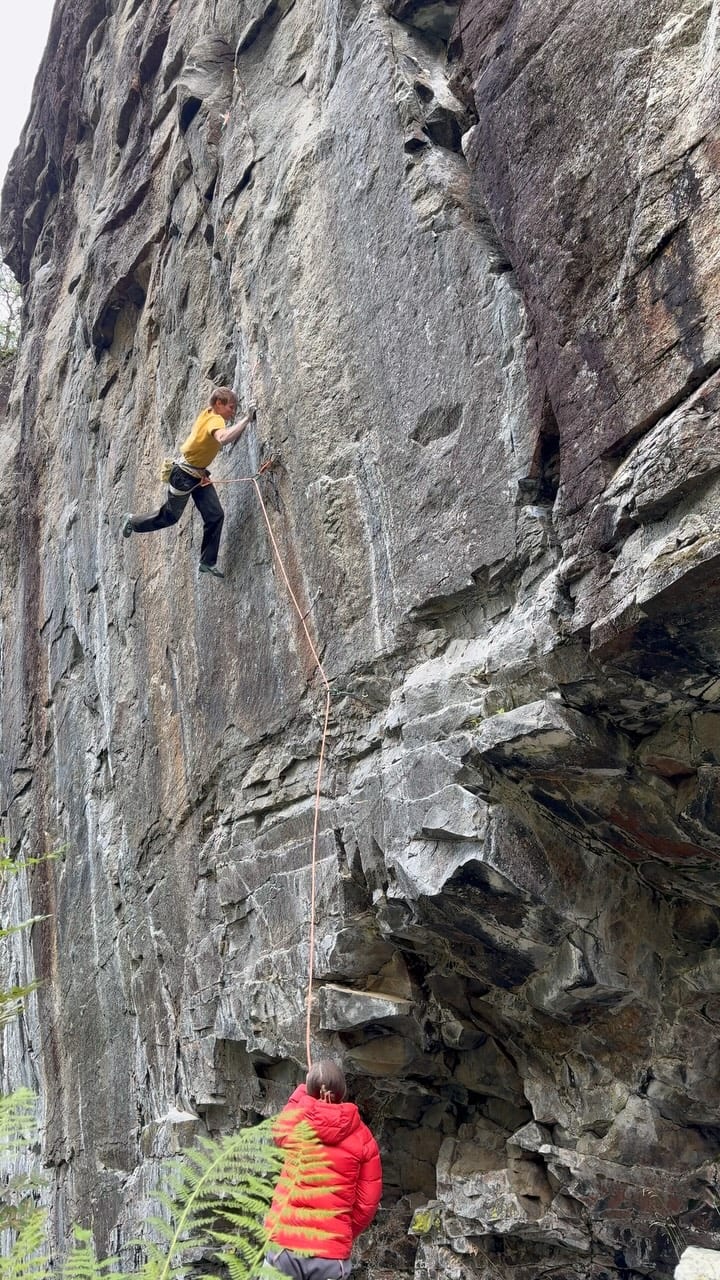 Alexander Megos on the first ascent of Blueberry Gem 8c in Gloppeveggen