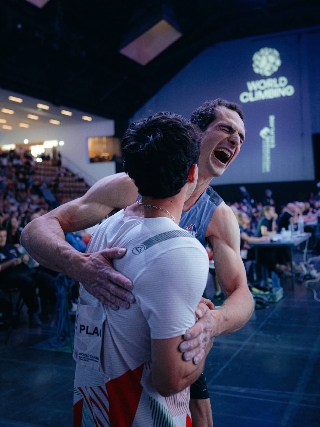 Adam Ondra competing at the European Championship in Laval