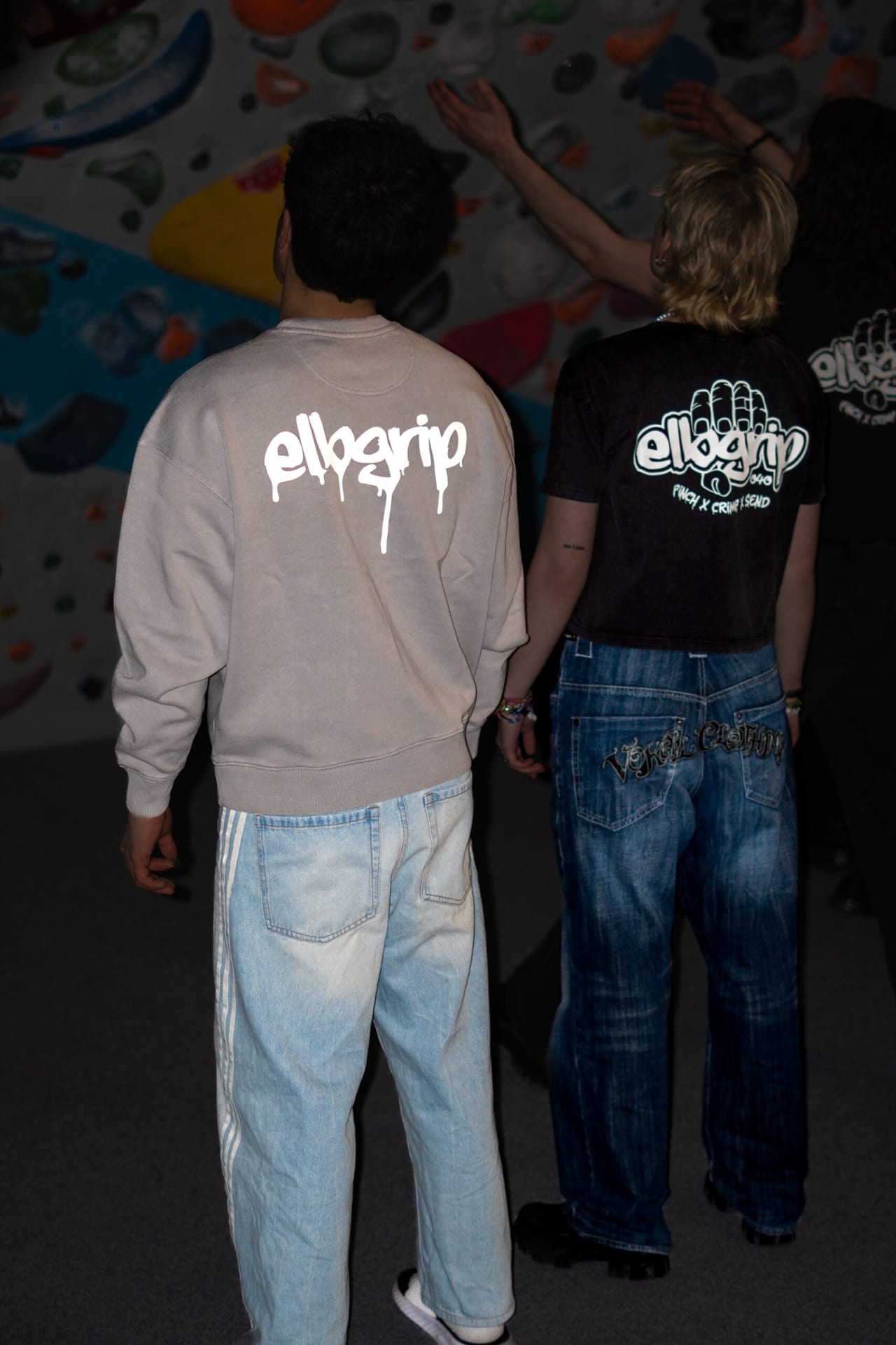 Elbgrip premium oversized sweater in misty grey and offwhite
