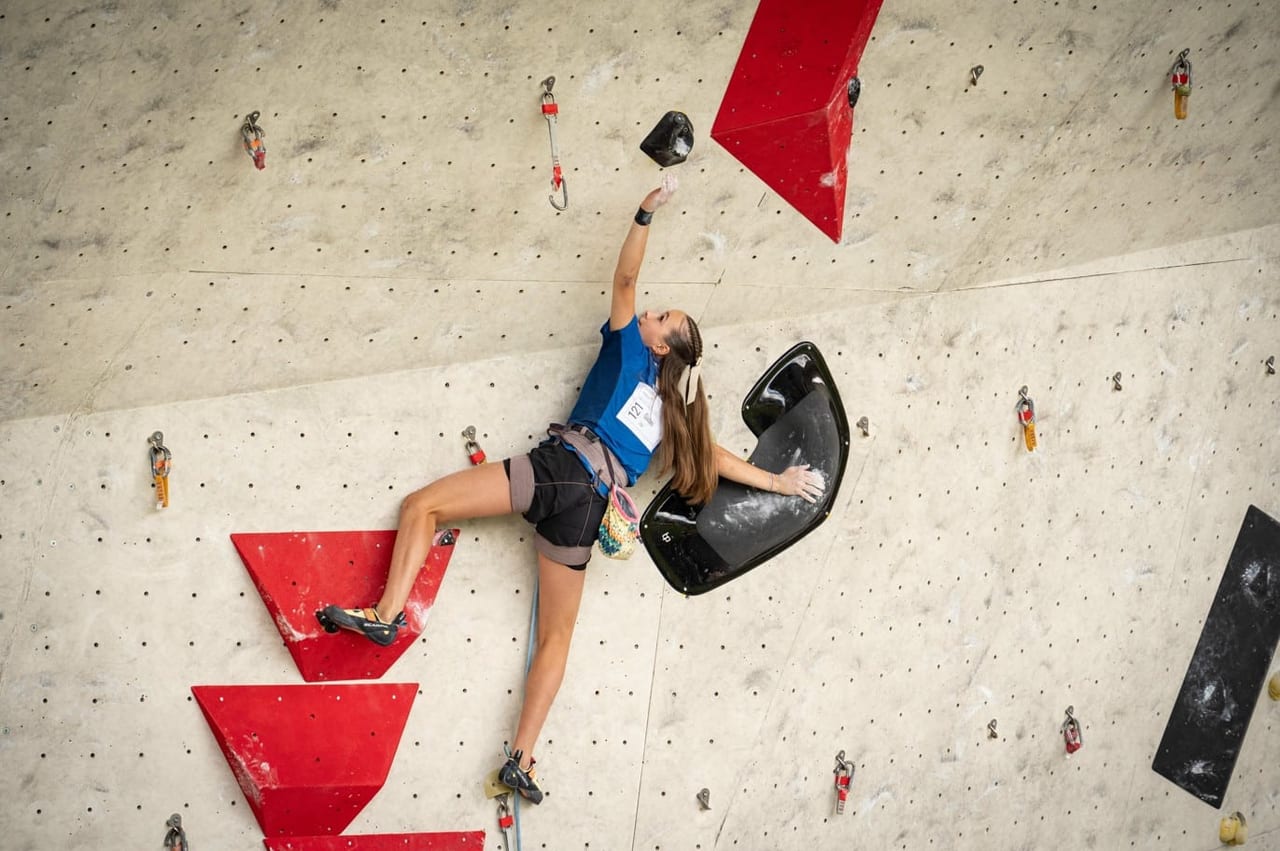Young athletes competing at the European Youth Climbing Cup in Imst