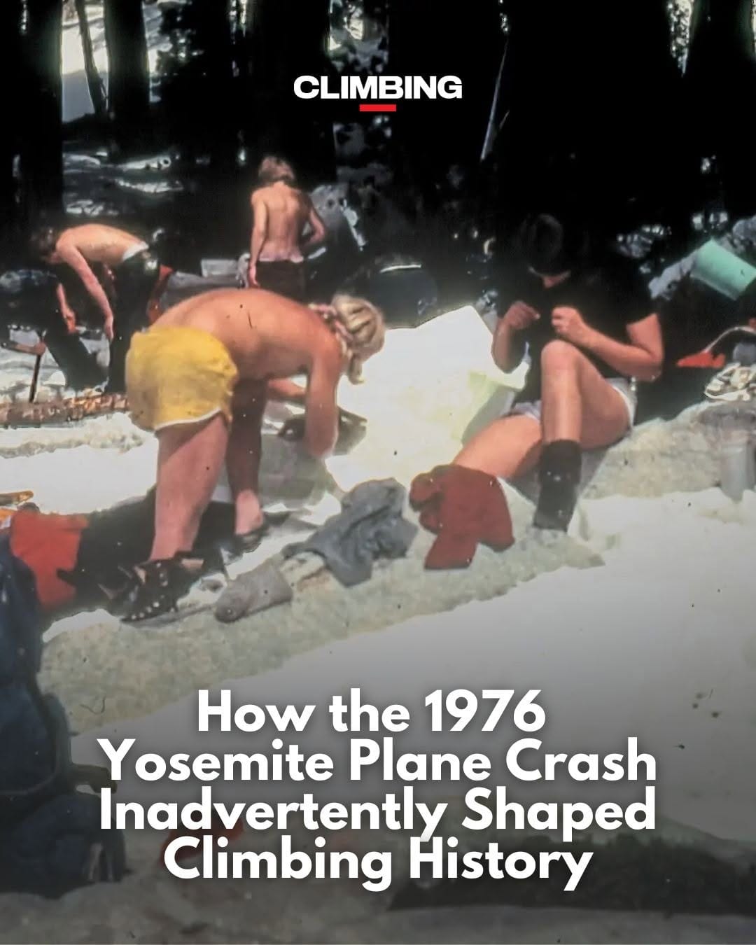 Archive image from the documentary about the 1976 Yosemite plane crash