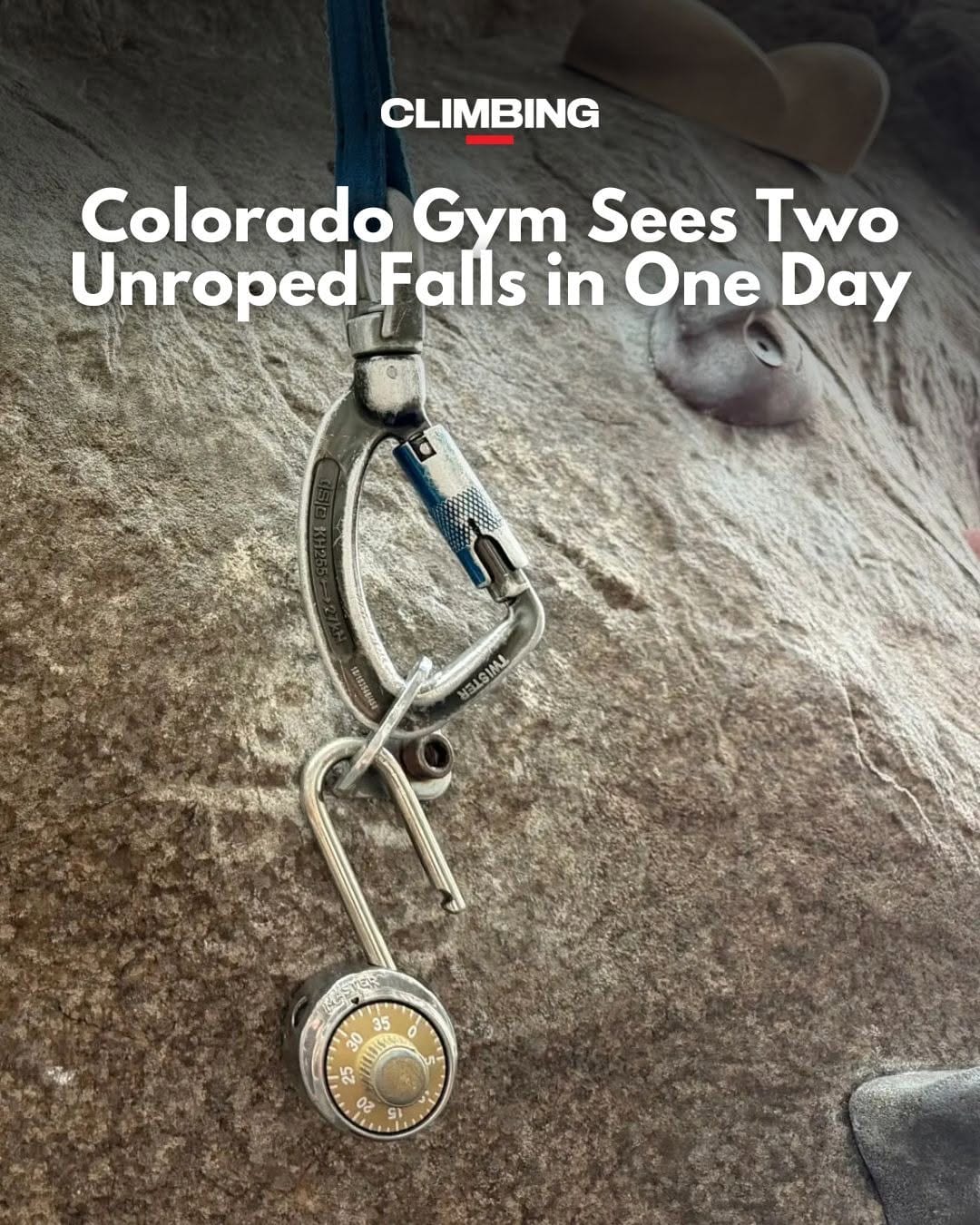 Auto belay lines hanging above the mats in a climbing gym