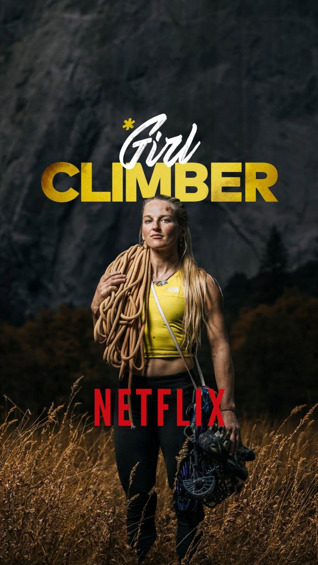 Emily Harrington climbing in a still from the film Girl Climber