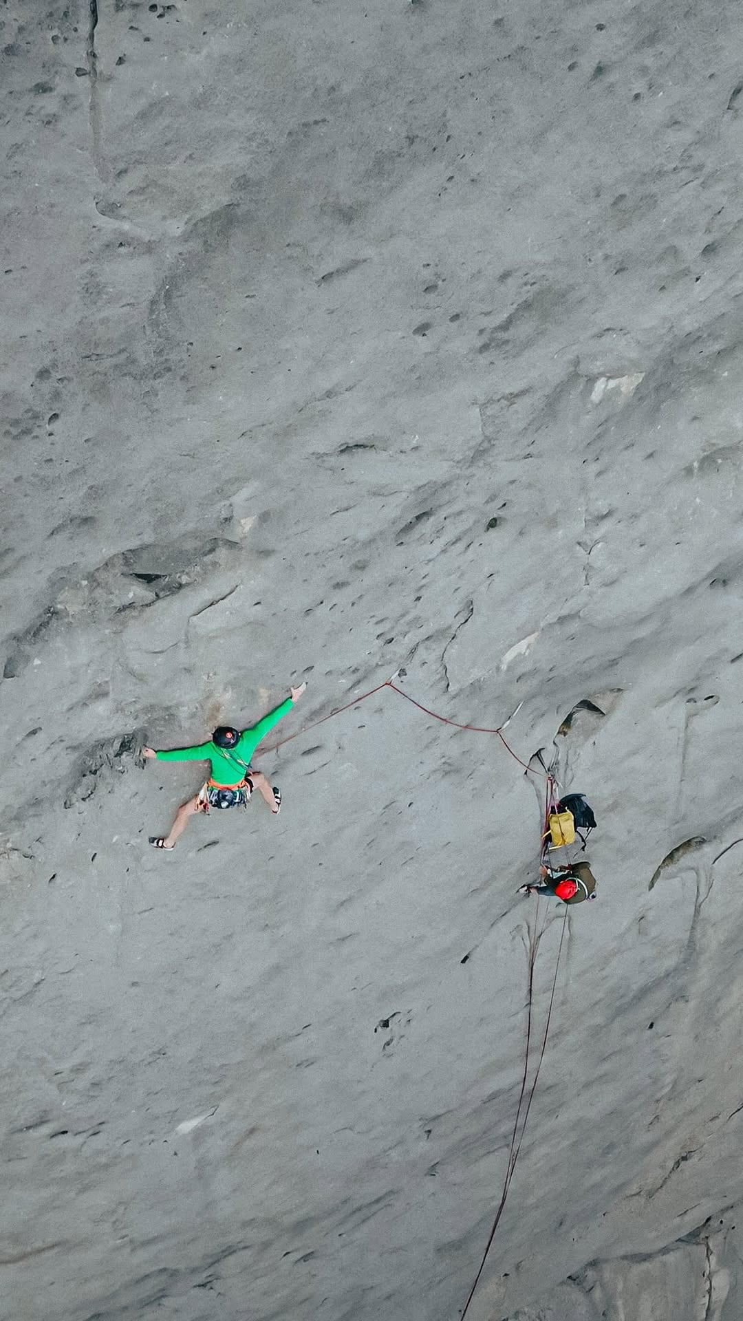 The grey south face of the Marmolada, where The Fish climbs