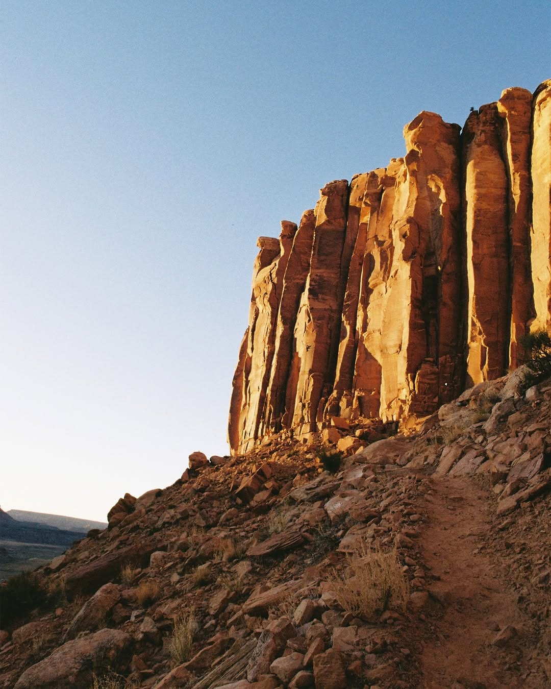Red sandstone cracks of Indian Creek in the Utah desert