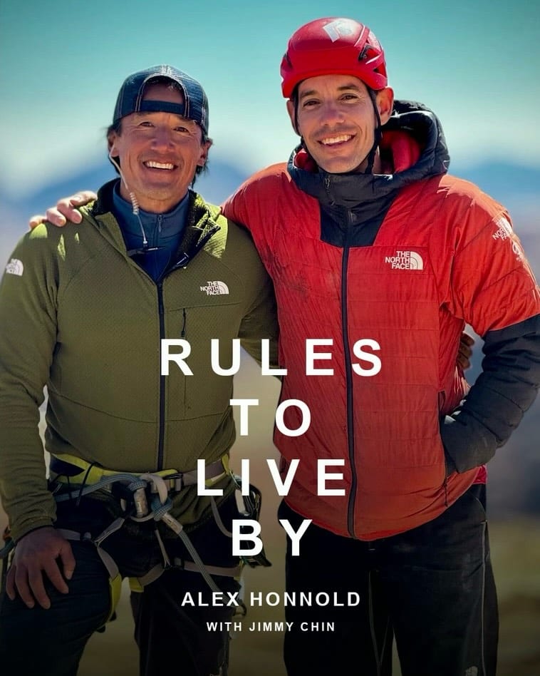 Jimmy Chin and Alex Honnold side by side under the title Rules to Live By