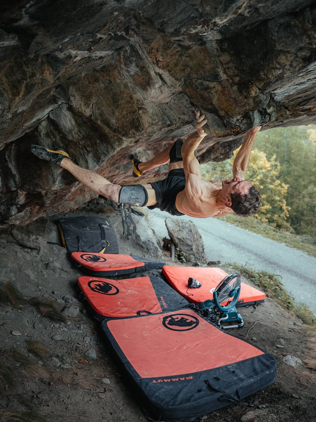 Adam Ondra climbing Exodia in Val Pellice, Italy