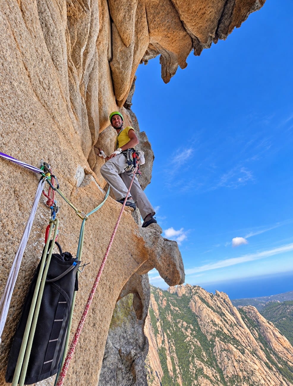 Nasim Eshqi climbing granite in the Bavella massif, Corsica