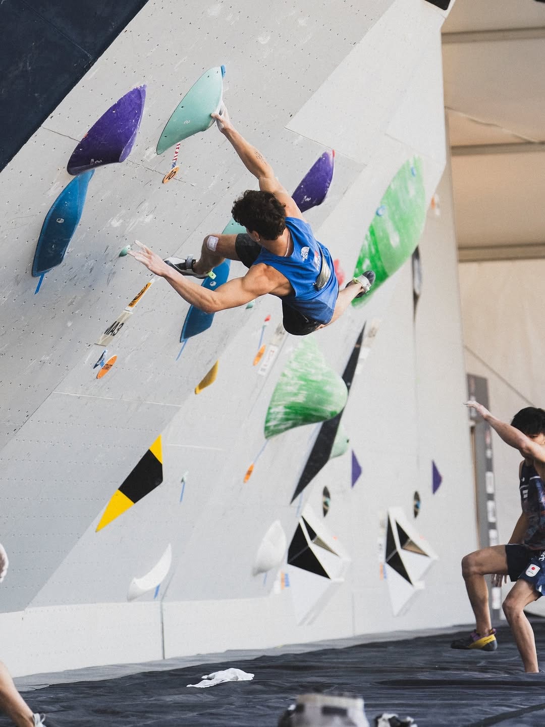 Mejdi Schalck at the World Climbing Series in Salt Lake City
