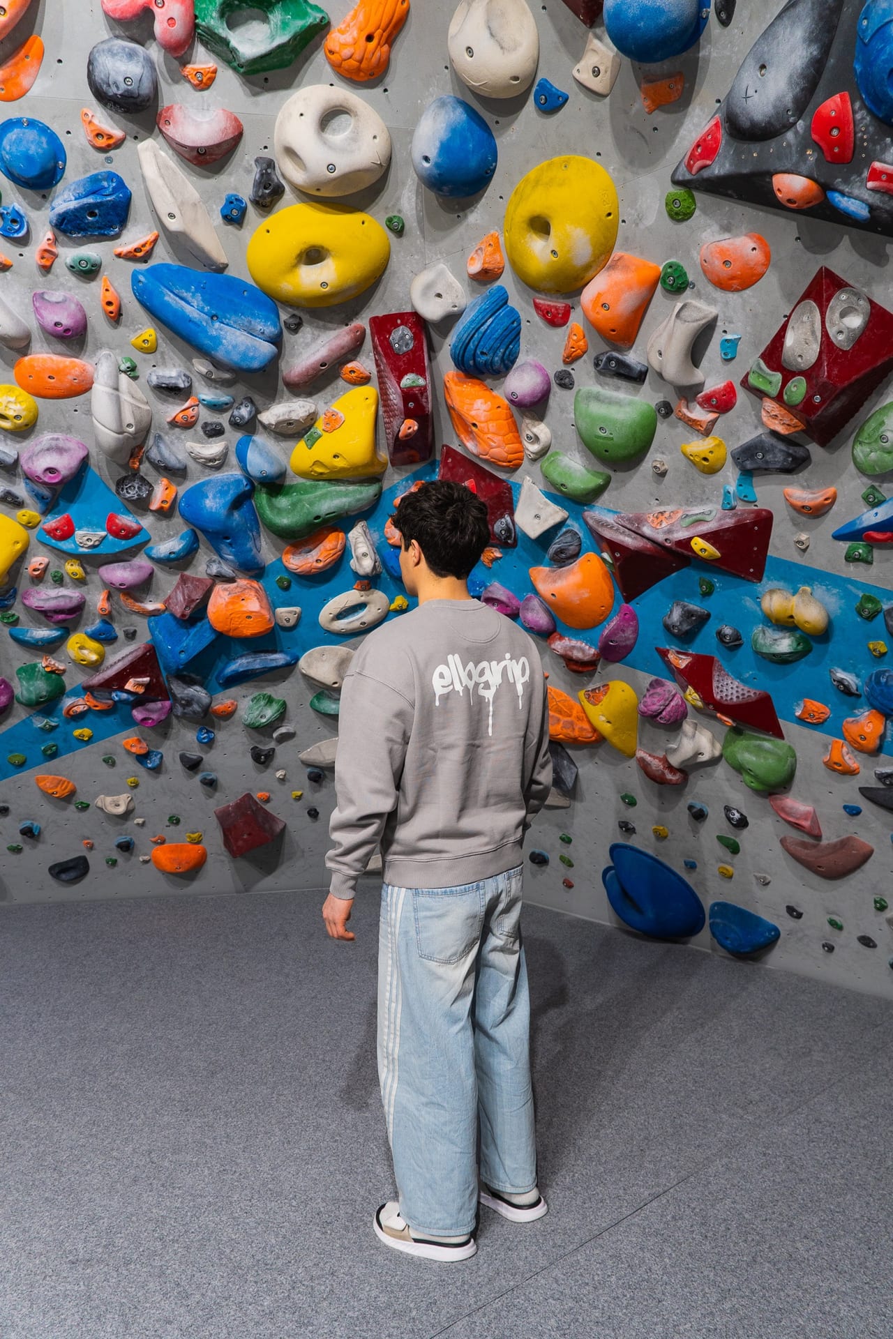 Elbgrip premium vintage sweater in misty grey offwhite